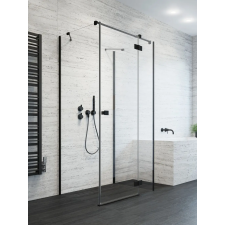 Radaway Essenza Black KDJ+S szögletes fekete zuhanykabin 110x120 átlátszó jobbos kád, zuhanykabin