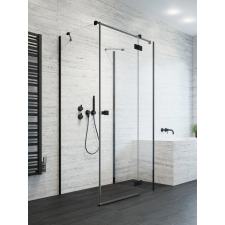 Radaway Essenza Black KDJ+S szögletes fekete zuhanykabin 110x90 átlátszó jobbos kád, zuhanykabin