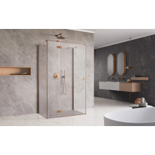 Radaway ?Essenza Brushed Copper ?KDJ+S ?szögletes ?szálcsiszolt réz zuhanykabin 90x75 átlátszó jobbos kád, zuhanykabin