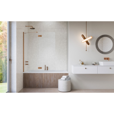 Radaway Essenza Brushed Copper ?PND II ?szálcsiszolt réz kádparaván? 110 átlátszó balos kád, zuhanykabin