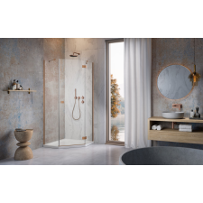 Radaway Essenza Brushed Copper ?PTJ ?szögletes ?szálcsiszolt réz zuhanykabin 100x100 átlátszó kád, zuhanykabin