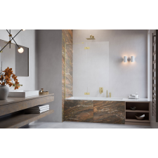 Radaway Essenza Brushed Gold ?PND II ?szálcsiszolt arany kádparaván 140 átlátszó balos kád, zuhanykabin