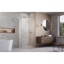 Radaway Essenza Brushed Gold ?PTJ ?szögletes ?szálcsiszolt arany zuhanykabin 100x80 átlátszó kád, zuhanykabin