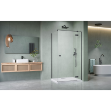 Radaway Essenza Brushed GunMetal ?KDJ szögletes ?szálcsiszolt fegyvermetál zuhanykabin 120x80 átlátszó jobbos kád, zuhanykabin