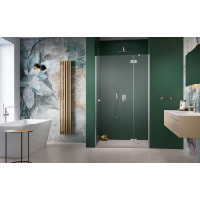 Radaway Essenza Brushed Nickel ?DWJ ?szálcsiszolt króm zuhanyajtó 80 átlátszó balos kád, zuhanykabin