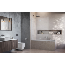 Radaway Essenza Brushed Nickel ?PND II ?szálcsiszolt króm kádparaván? 110 átlátszó jobbos kád, zuhanykabin
