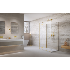 Radaway ?Essenza Gold ?KDJ+S ?szögletes ?arany zuhanykabin 90x90 átlátszó jobbos kád, zuhanykabin