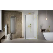 Radaway Essenza Gold KDJ szögletes arany zuhanykabin 110x80 átlátszó balos kád, zuhanykabin