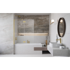 Radaway Essenza Gold ?PND II ?arany kádparaván 130 átlátszó balos kád, zuhanykabin