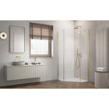 Radaway Essenza Gold ?PTJ ?szögletes ?arany zuhanykabin 80x100 átlátszó kád, zuhanykabin