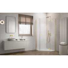 Radaway Essenza Gold ?PTJ ?szögletes ?arany zuhanykabin 90x100 átlátszó kád, zuhanykabin