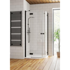  Radaway Essenza New Black PDD íves 90x90 fekete zuhanykabin - kifelé nyíló ajtó kád, zuhanykabin