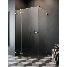 Radaway Essenza Pro 8 Gold KDJ szögletes arany zuhanykabin 120x80 átlátszó balos kád, zuhanykabin