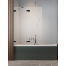 Radaway Essenza Pro Black PND II fekete kádparaván 110 átlátszó balos kád, zuhanykabin