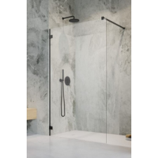 Radaway Essenza Pro Black Walk-in fekete zuhanyfal 75 kád, zuhanykabin