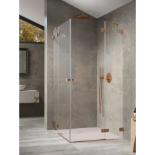 Radaway Essenza Pro Brushed Copper KDD szögletes szálcsiszolt réz zuhanykabin 100x80 átlátszó kád, zuhanykabin