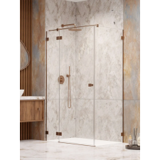 Radaway Essenza Pro Brushed Copper KDJ szögletes szálcsiszolt réz zuhanykabin 80x90 átlátszó jobbos kád, zuhanykabin