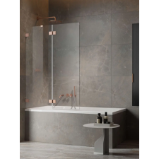 Radaway Essenza Pro Brushed Copper PND II szálcsiszolt réz kádparaván 120 átlátszó jobbos kád, zuhanykabin