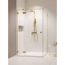Radaway Essenza Pro Brushed Gold KDJ szögletes szálcsiszolt arany zuhanykabin 110x80 átlátszó balos kád, zuhanykabin