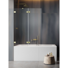 Radaway Essenza Pro Brushed Gold PND II szálcsiszolt arany kádparaván 120 átlátszó jobbos kád, zuhanykabin