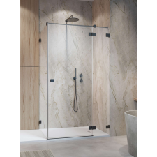 Radaway Essenza Pro Brushed GunMetal KDJ szögletes szálcsiszolt fegyvermetál zuhanykabin 110x80 átlátszó balos kád, zuhanykabin