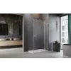 Radaway Essenza Pro Brushed Nickel KDJ szögletes szálcsiszolt króm zuhanykabin 120x120 átlátszó jobbos