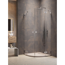 Radaway Essenza Pro Brushed Nickel PDD íves szálcsiszolt króm zuhanykabin 80x80 átlátszó kád, zuhanykabin