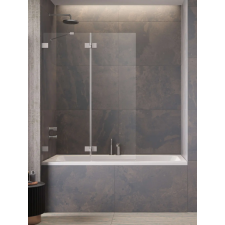 Radaway Essenza Pro Brushed Nickel PND II szálcsiszolt króm kádparaván 120 átlátszó balos kád, zuhanykabin