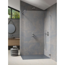 Radaway Essenza Pro Brushed Nickel Walk-in szálcsiszolt króm zuhanyfal 160 kád, zuhanykabin