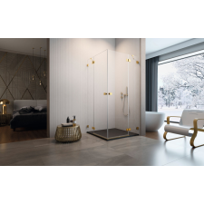 Radaway Essenza Pro Gold KDD szögletes arany zuhanykabin 100x90 átlátszó kád, zuhanykabin