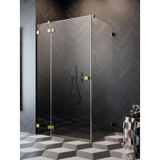Radaway Essenza Pro Gold KDJ szögletes arany zuhanykabin 80x80 átlátszó jobbos kád, zuhanykabin