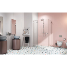 Radaway Essenza Pro KDJ szögletes zuhanykabin 90x80 átlátszó jobbos kád, zuhanykabin