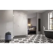 Radaway Essenza Pro White Walk-in fehér zuhanyfal 135 átlátszó kád, zuhanykabin