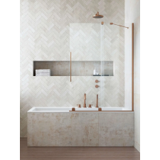 Radaway Furo Brushed Copper PND II szálcsiszolt réz kádparaván 150 átlátszó jobbos kád, zuhanykabin