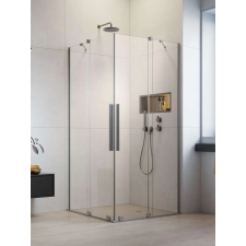 Radaway Furo Brushed Nickel KDD szögletes szálcsiszolt króm zuhanykabin 110x80 átlátszó kád, zuhanykabin