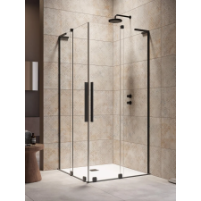 Radaway Furo SL Black KDD szögletes fekete zuhanykabin 110x110 átlátszó kád, zuhanykabin