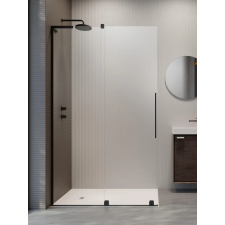 Radaway Furo SL Black Walk-in fekete zuhanyfal 120 átlátszó balos kád, zuhanykabin