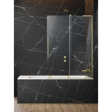 Radaway Furo SL Brushed Gold PND II szálcsiszolt arany kádparaván 120 átlátszó balos kád, zuhanykabin