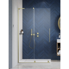 Radaway Furo SL Brushed Gold Walk-in szálcsiszolt arany zuhanyfal 120 átlátszó jobbos kád, zuhanykabin