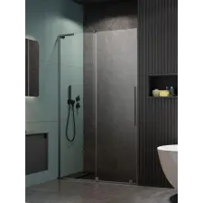 Radaway Furo SL Brushed Gunmetal DWJ szálcsiszolt fegyvermetál zuhanyajtó 90 átlátszó jobbos kád, zuhanykabin