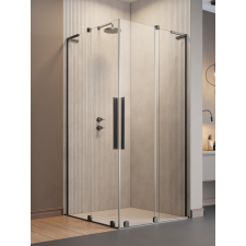 Radaway Furo SL Brushed Gunmetal KDD szögletes szálcsiszolt fegyvermetál zuhanykabin 100x80 átlátszó kád, zuhanykabin