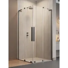 Radaway Furo SL Brushed Gunmetal KDD szögletes szálcsiszolt fegyvermetál zuhanykabin 110x90 átlátszó kád, zuhanykabin