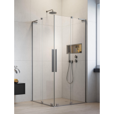 Radaway Furo SL Brushed Nickel KDD szögletes szálcsiszolt króm zuhanykabin 110x80 átlátszó kád, zuhanykabin