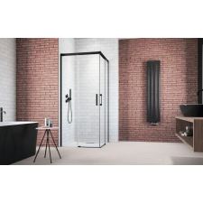 Radaway Idea 8 Black KDD szögletes fekete zuhanykabin 110x80 átlátszó kád, zuhanykabin