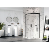 Radaway Idea Black PDD íves fekete zuhanykabin 100x100 átlátszó
