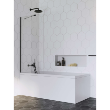 Radaway Idea Black PNJ fekete kádparaván 60 átlátszó kád, zuhanykabin