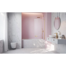 Radaway Idea Brushed Gold PNJ II szálcsiszolt arany kádparaván 60 átlátszó kád, zuhanykabin