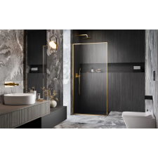 Radaway Modo F SL II Gold Walk-in arany zuhanyfal 100 átlátszó jobbos kád, zuhanykabin