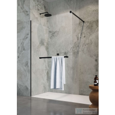 Radaway Modo New Black II 100 zuhanyfal törölközőtartóval, fekete (389104-54-01W) kád, zuhanykabin