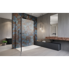 Radaway Modo New Black IV Walk-in fekete zuhanyfal 80x75 átlátszó kád, zuhanykabin